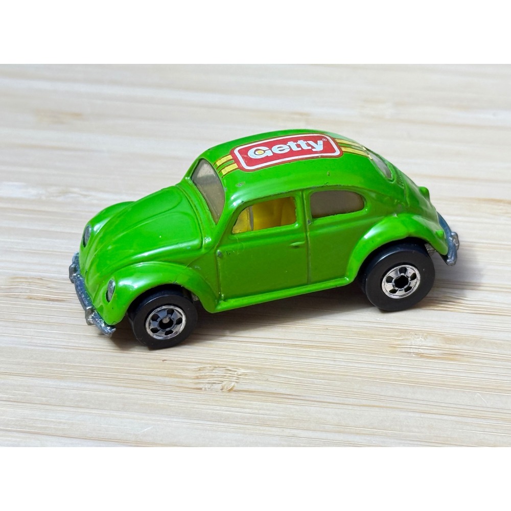 Hot Wheels Volkswagen Beetle Getty Green Vintage 1988 Mattel Diecast Car